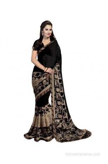 Ishin Black Faux Georgette Saree Ishin Black Faux Georgette Saree